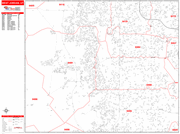 West Jordan  Wall Map Red Line Style